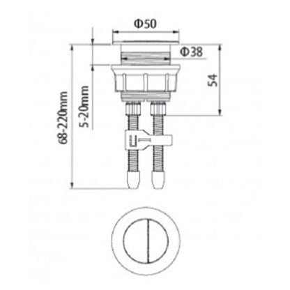 CODE UNIVERSAL COLOURED TOILET FLUSH BUTTON (50MM) - 7 COLOURS
