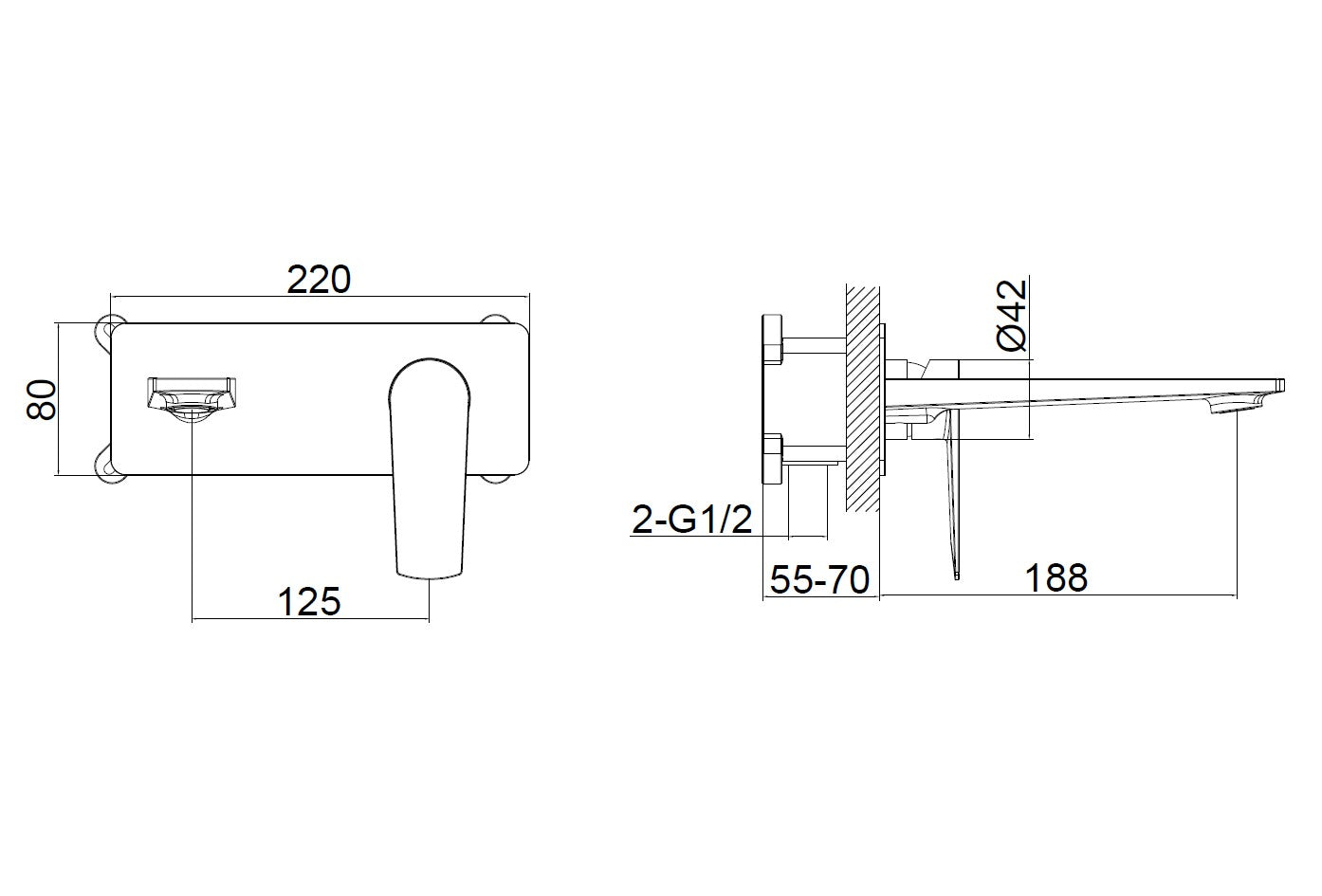CODE PURE WALL MOUNTED BASIN MIXER RANGE