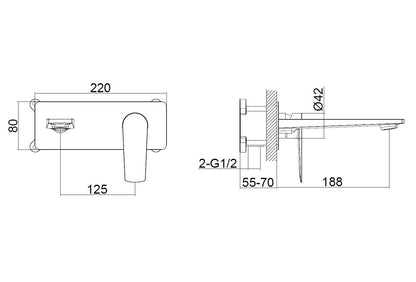 CODE PURE WALL MOUNTED BASIN MIXER RANGE