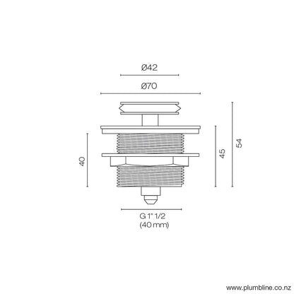 CODE POP UP BATH WASTE 40MM - 6 COLOURS