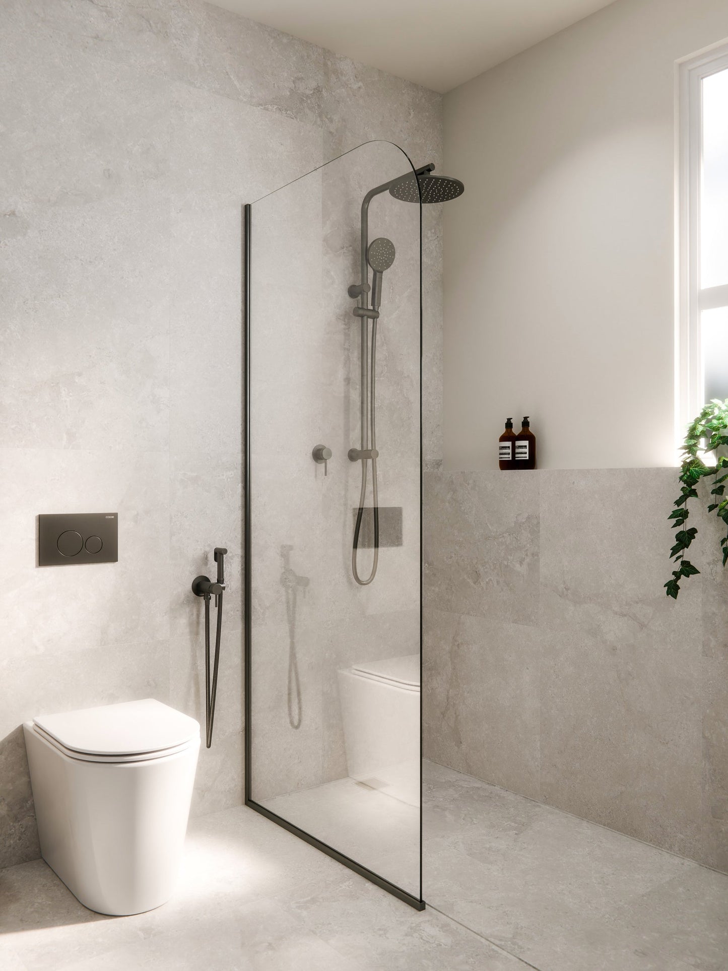 CODE PURE TYPHOON INWALL TOILET SUITE | GUNMETAL BUTTON