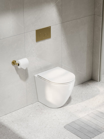 CODE FLOW TYPHOON INWALL TOILET SUITE | BRUSHED BRASS BUTTON