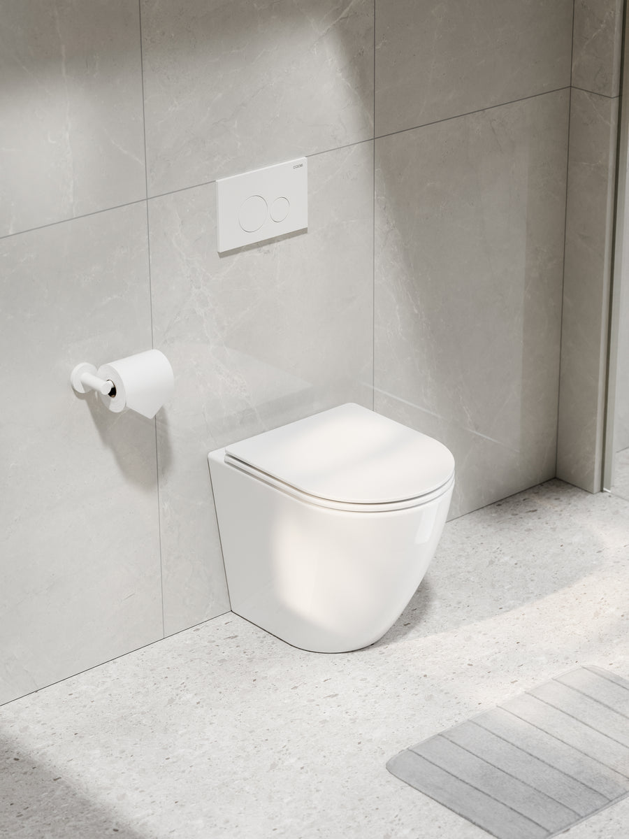 CODE FLOW TYPHOON INWALL TOILET SUITE | MATTE WHITE BUTTON