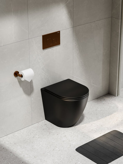 CODE FLOW TYPHOON INWALL TOILET SUITE | BRUSHED COPPER BUTTON