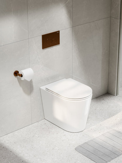 CODE PURE TYPHOON INWALL TOILET SUITE | BRUSHED COPPER BUTTON